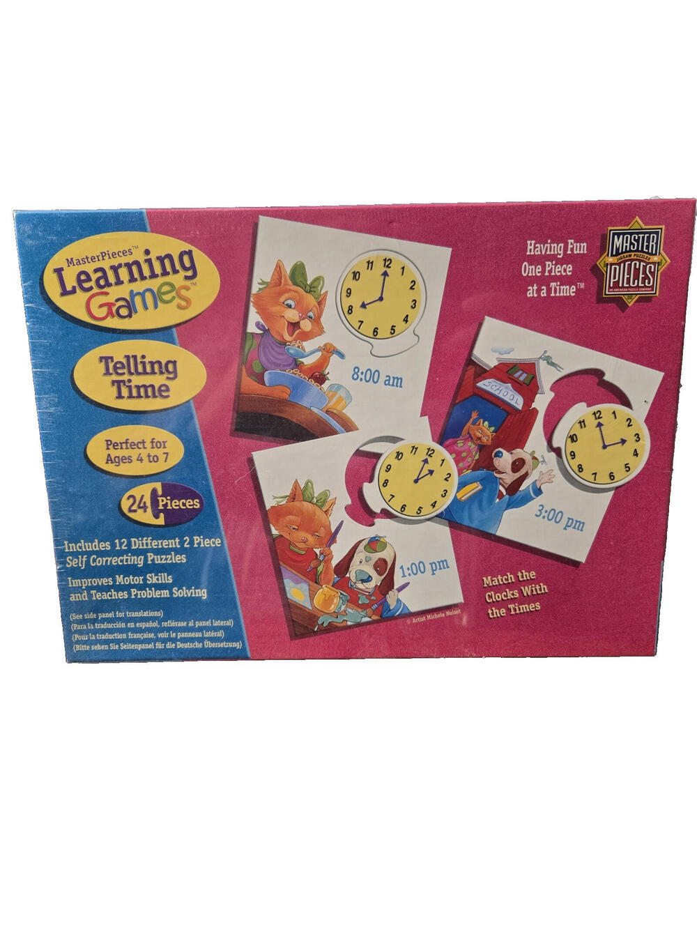 Masterpieces Learning Games Telling Time Educational Brand New Sealed